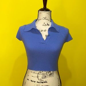 FOREVER21 Blue Cropped Top